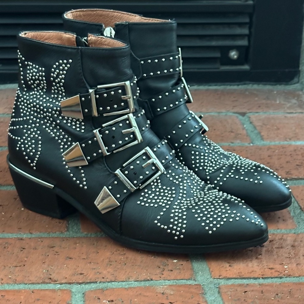 Studded Black Ankle Boots